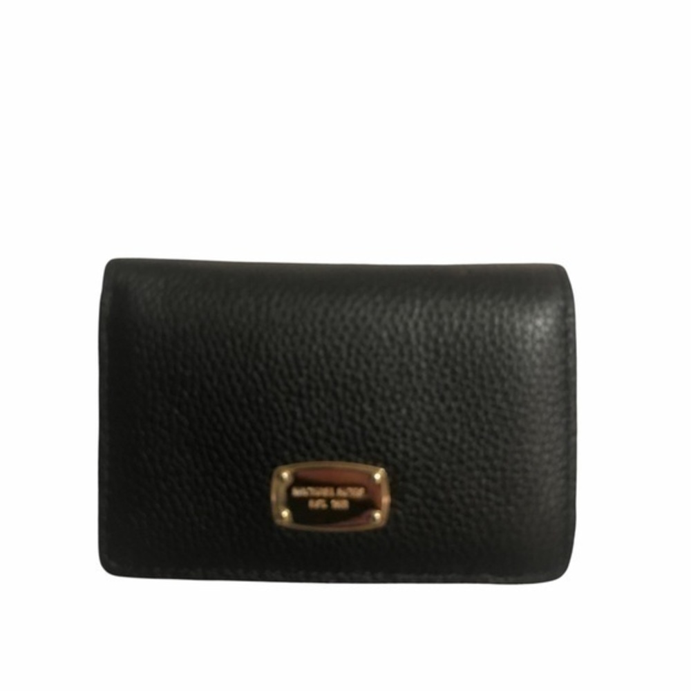 Michael kors black leather compact wallet